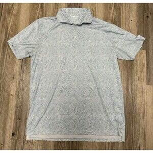 Birddogs Men’s Polo Shirt Size Large Light Blue Tribal Polynesian Print